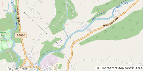 Map of Bridgend, MID Glamorgan