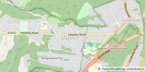 Map of Hindhead, Hampshire