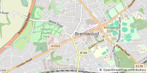 Map of Brentwood, Essex