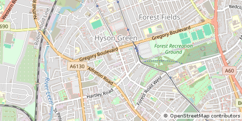 Map of Nottingham, Nottinghamshire