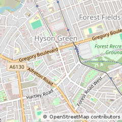 Map of Nottingham, Nottinghamshire