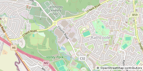Map of Newtownabbey, Co Antrim