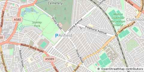 Map of Liverpool, Merseyside