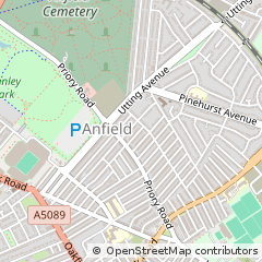 Map of Liverpool, Merseyside