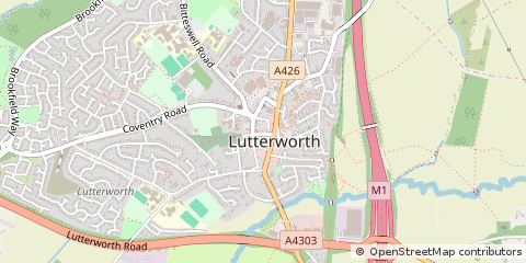 Map of Lutterworth, Leicestershire