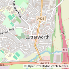 Map of Lutterworth, Leicestershire