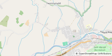 Map of Ammanford, Carmarthenshire