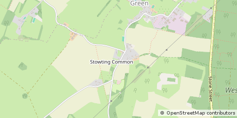 Map of Stowting Common, Ashford, Kent