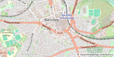 Map of Barnsley, South Yorkshire