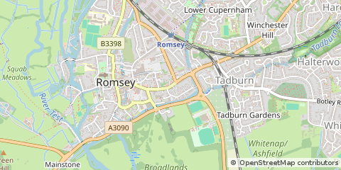Map of Romsey, Hampshire