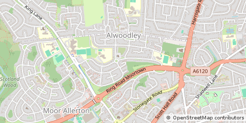 Map of Leeds, West Yorkshire