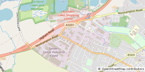 Map of Rushden, Northamptonshire