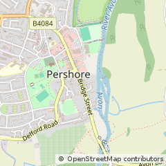 Map of Pershore, Worcestershire