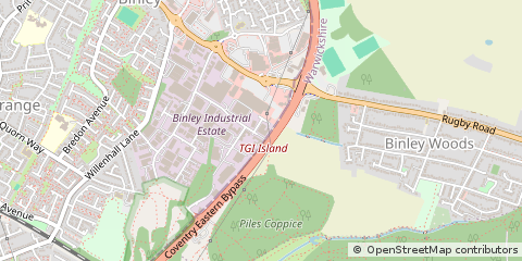 Map of Binley, Coventry, West Midlands