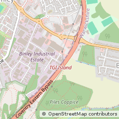 Map of Binley, Coventry, West Midlands