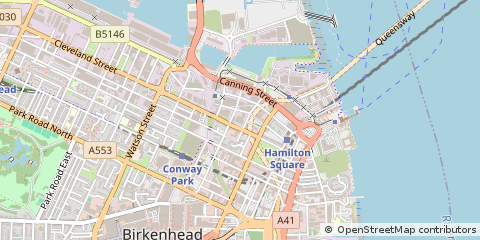 Map of Birkenhead, Merseyside