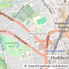 Map of Huddersfield, West Yorkshire