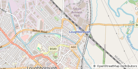 Map of Loughborough, Leicestershire