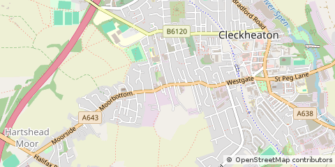 Map of Cleckheaton, West Yorkshire