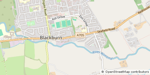 Map of Blackburn, West Lothian