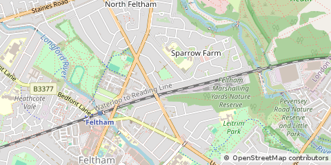 Map of Feltham, Middlesex