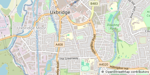 Map of Uxbridge, Middlesex