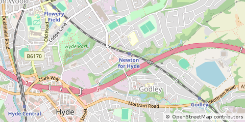 Map of Hyde, Cheshire
