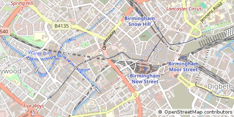 Map of Birmingham, West Midlands