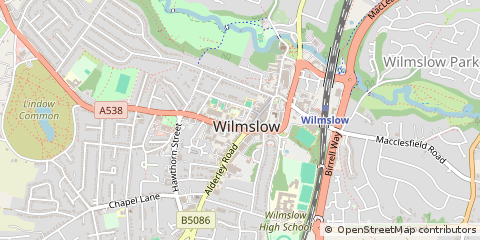 Map of Wilmslow, Cheshire