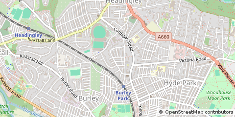 Map of Leeds, West Yorkshire