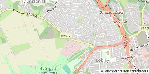 Map of Gateshead