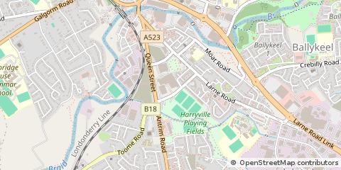 Map of Ballymena, Co Antrim