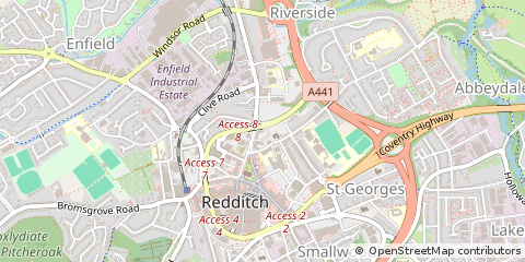 Map of Redditch, Worcestershire