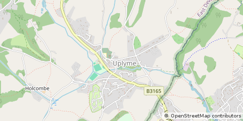 Map of Uplyme, Dorset