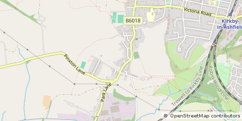 Map of Kirkby in Ashfield, Nottinghamshire