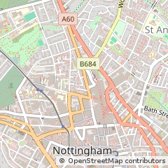 Map of Nottingham, Nottinghamshire