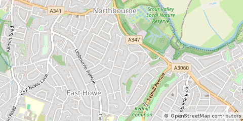 Map of Bournemouth, Dorset