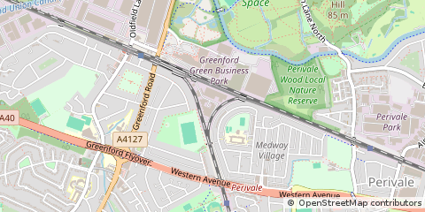 Map of Greenford, Middlesex