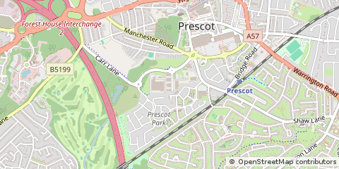 Map of Prescot, Merseyside