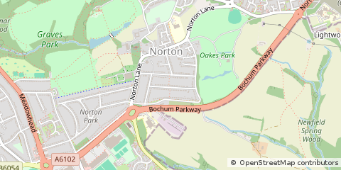 Map of Sheffield, South Yorkshire