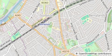 Map of Surbiton, Surrey
