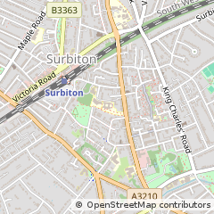 Map of Surbiton, Surrey