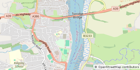 Map of Bideford, Devon