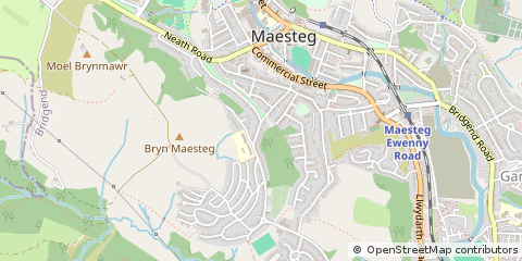 Map of Maesteg, Bridgend
