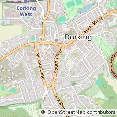 Map of Dorking, Surrey