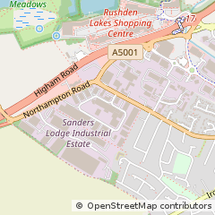 Map of Rushden, Northamptonshire