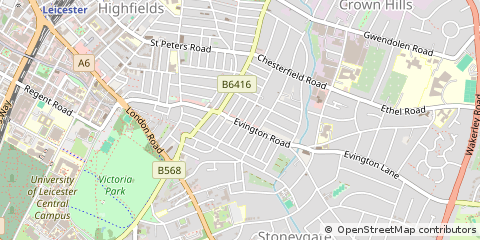 Map of Leicester, Leicestershire