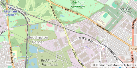 Map of Croydon, Surrey