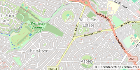 Map of Broxtowe, Nottingham