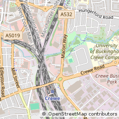 Map of Crewe, Cheshire